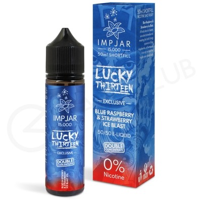 Blue Raspberry & Strawberry Ice Blast Shortfill E-Liquid by Imp Jar & Lucky Thirteen 50ml