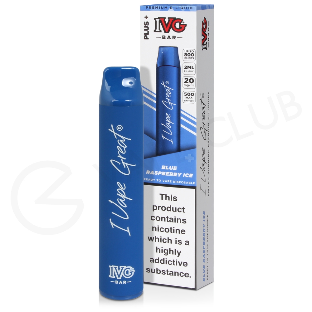 Blue Raspberry Ice Ivg Bar Plus Disposable Vape 8737