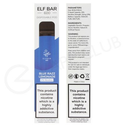 Blue Raspberry Lemonade Elf Bar Disposable Vape