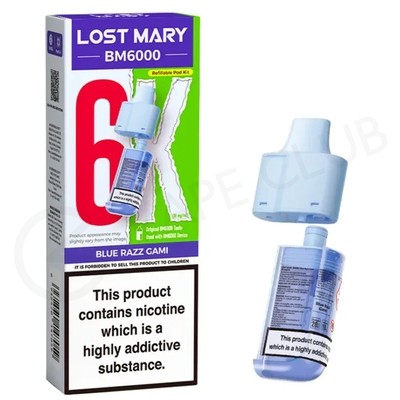 Blue Razz Gami Lost Mary BM6000 Refill Pack