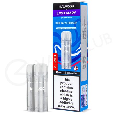 Blue Razz Lemonade Hawcos x Lost Mary Crystal Pro Prefilled Pods