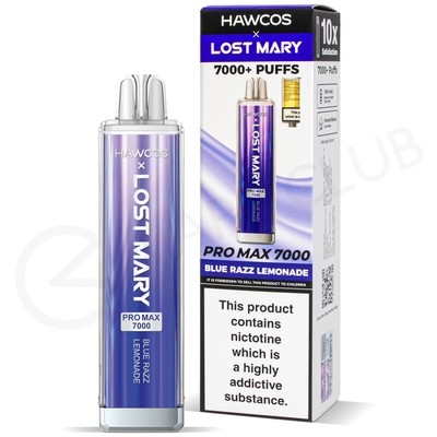 Blue Razz Lemonade Hawcos x Lost Mary Promax 7000 Disposable Vape