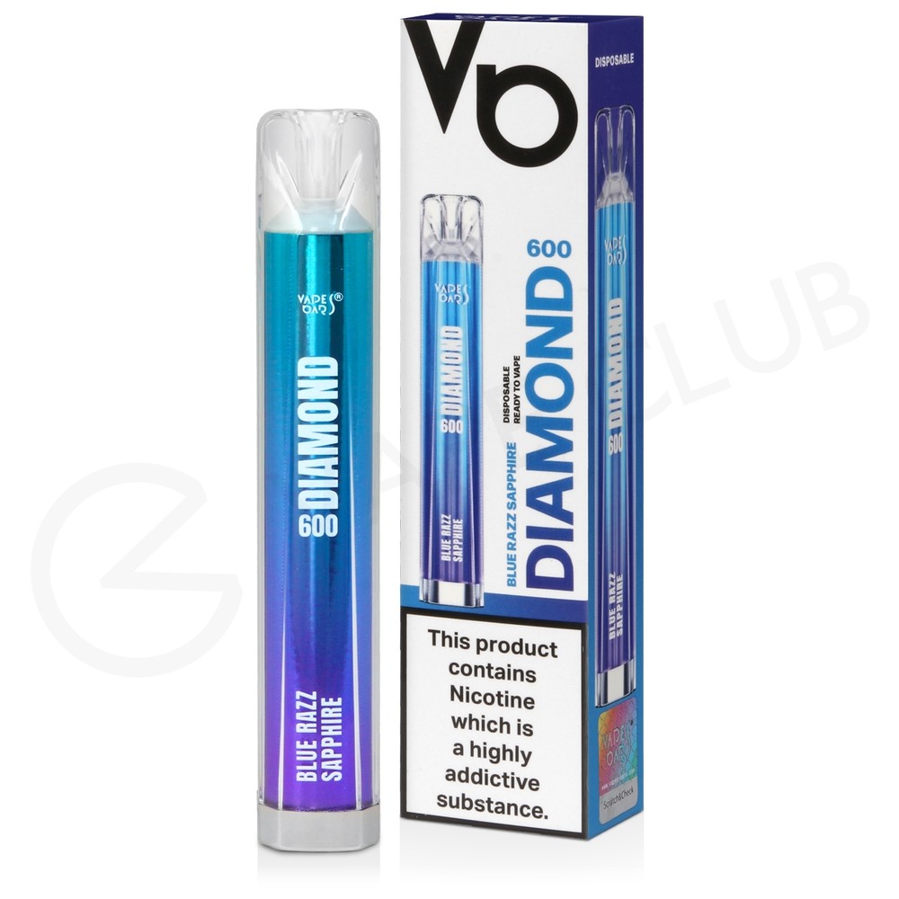 Blue Razz Sapphire Vapes Bars Diamond 600 Disposable Vape