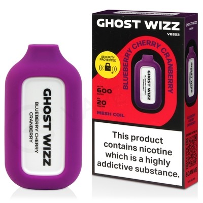 Blueberry Cherry Cranberry Vapes Bars Ghost Wizz Disposable Vape