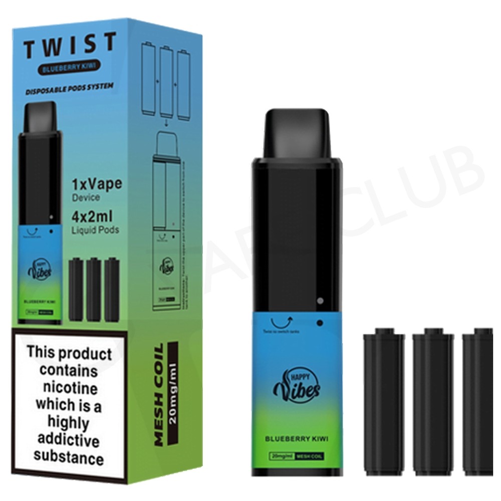 Blueberry Kiwi Happy Vibes Disposable Vape 3 for £30