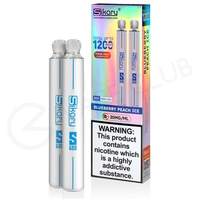 Blueberry Peach Ice Sikary S600 Disposable Vape Twin Pack