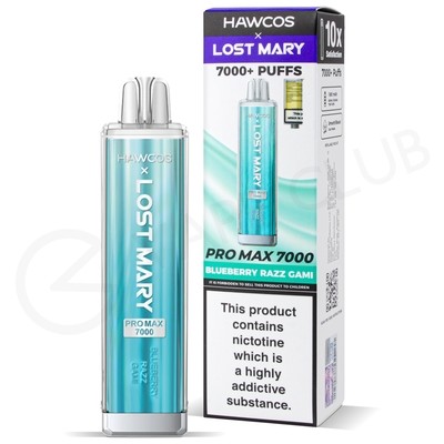 Blueberry Razz Gami Hawcos x Lost Mary Promax 7000 Disposable Vape