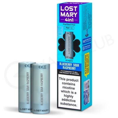 Blueberry Sour Raspberry Lost Mary 4 in 1 Prefilled Pod