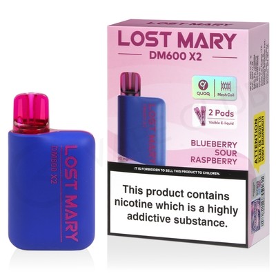 Blueberry Sour Raspberry Lost Mary DM600 X2 Disposable Vape