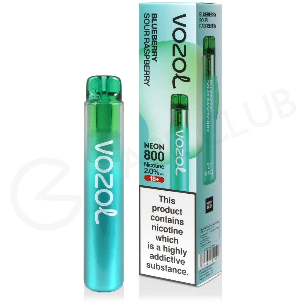 Blueberry Sour Raspberry Vozol Bar Neon 800 Disposable | 3 for £12