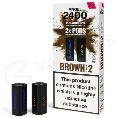 Brown Edition 2 Vapes Bars Angel 2400 Prefilled Pods