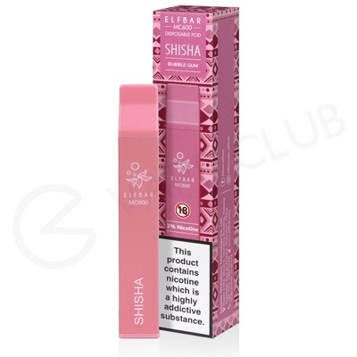Bubble Gum Elf Bar MC600 Shisha Disposable Vape