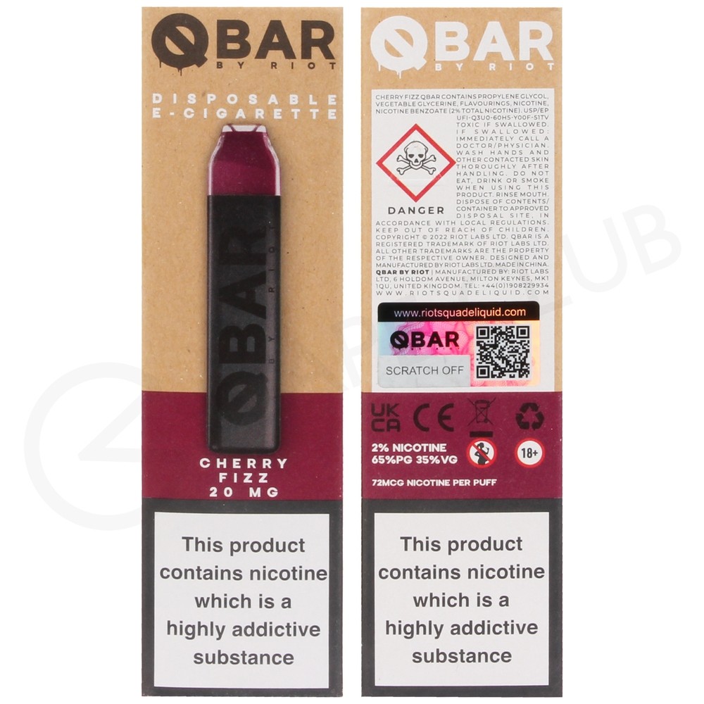 Cherry Fizz Riot Squad Q Bar Disposable Vape