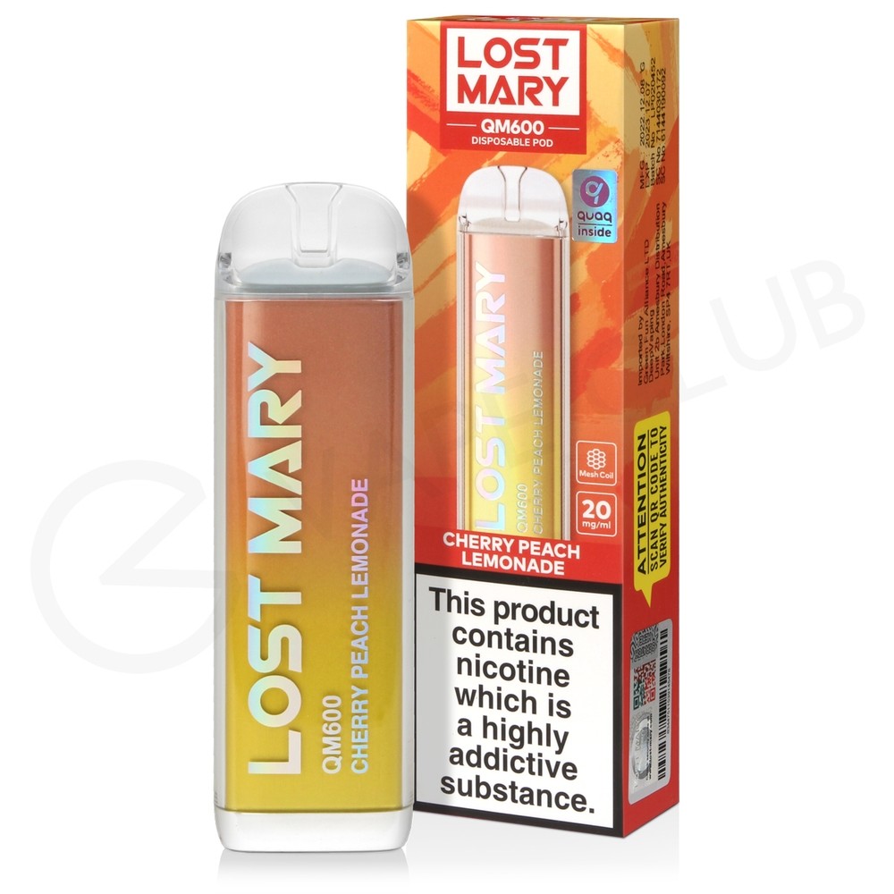 Cherry Peach Lemonade Lost Mary Qm600 Disposable Vape