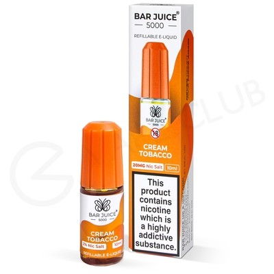 Cream Tobacco Nic Salt E-Liquid by Bar Juice 5000