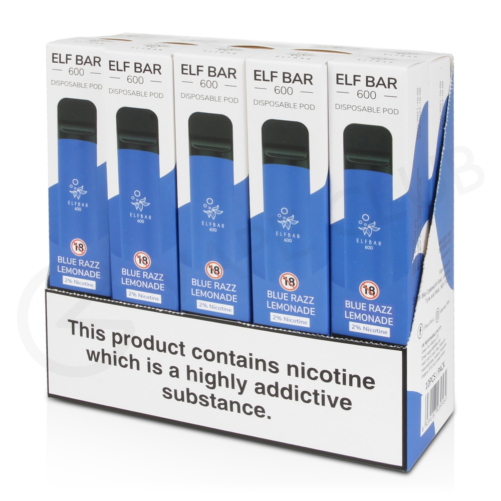 Elf Bar Blue Raspberry Lemonade 10 X Disposable Vape Multipack 0911