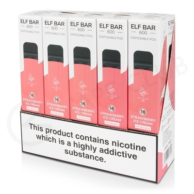 Elf Bar Strawberry Snoow 10 x Disposable Vape Multipack