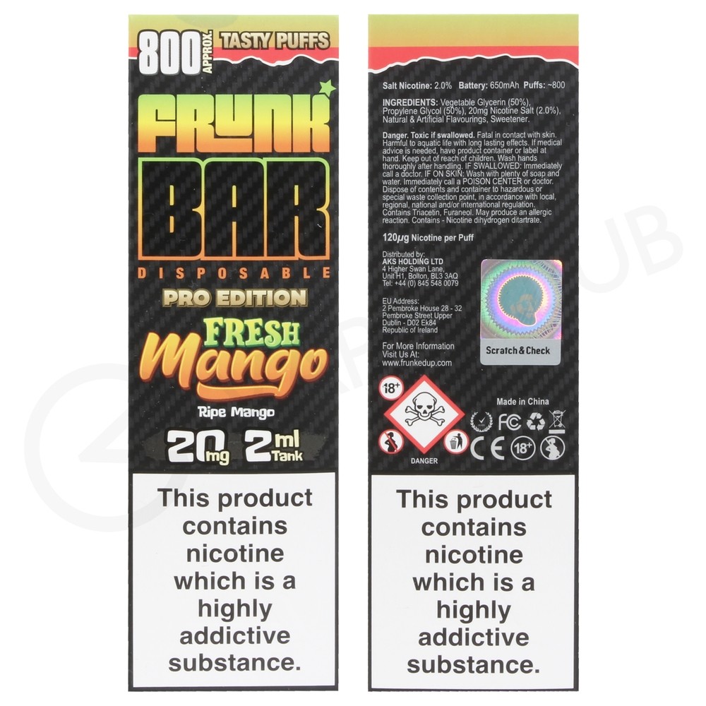 Fresh Mango Frunk Bar Pro Disposable Vape