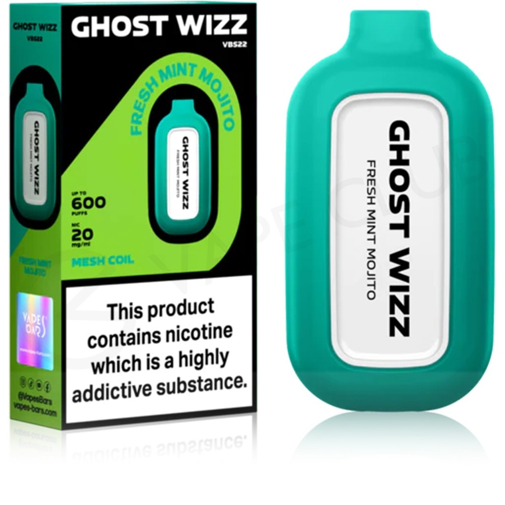 Fresh Mint Mojito Vapes Bars Ghost Wizz Disposable 3 for £12