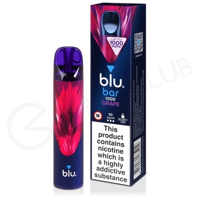 Grape Blu Bar 1000 Disposable Vape
