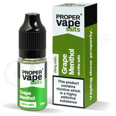 Grape Menthol Nic Salt E-Liquid by Proper Vape