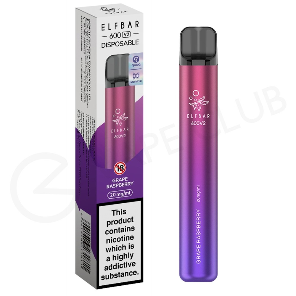 Grape Raspberry Elf Bar 600 V2 Disposable Vape