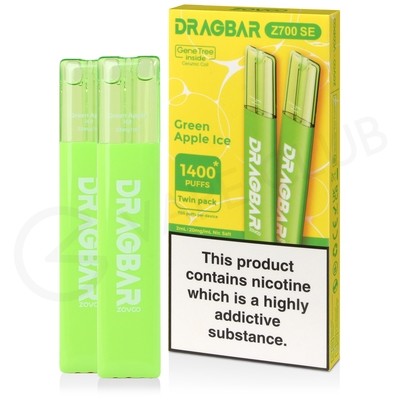 Green Apple Ice Drag Bar Z700 SE Disposable Vape (2 Pack)