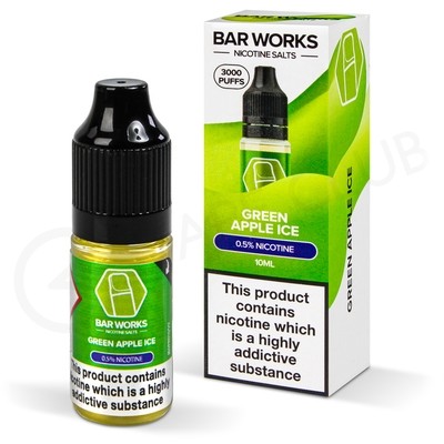 Green Apple Ice Nic Salt E-Liquid by Bar Works