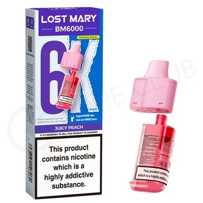 Juicy Peach Lost Mary BM6000 Refill Pack