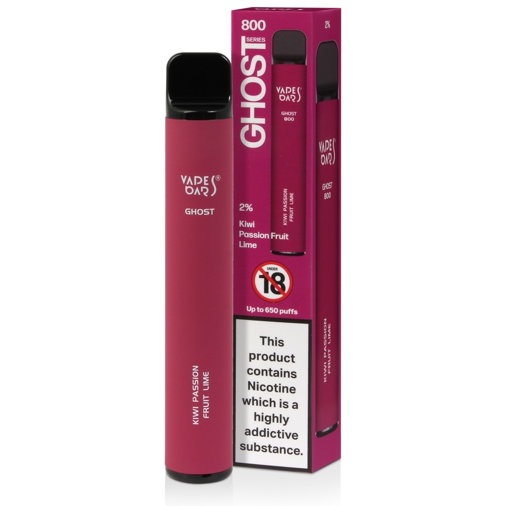 Kiwi Passion Fruit Lime Vapes Bars Ghost 800 Disposable Vape