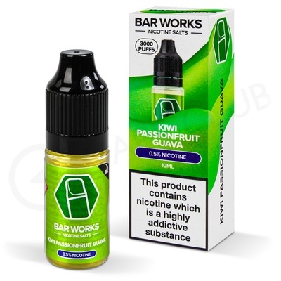 Kiwi Passionfruit Guava Nic Salt E-Liquid by Bar Works