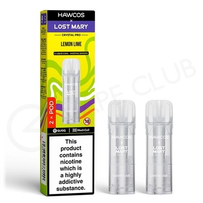 Lemon Lime Hawcos x Lost Mary Crystal Pro Prefilled Pods