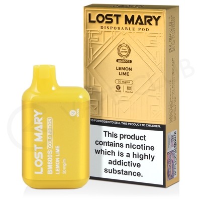 Lemon Lime Lost Mary BM600S Gold Edition Disposable Vape