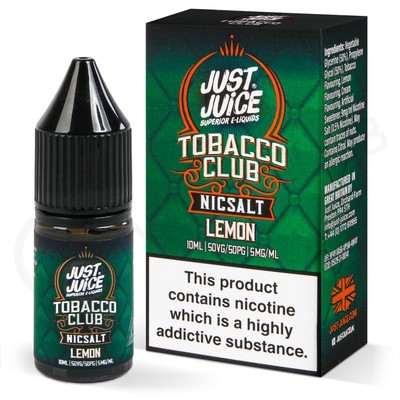 Lemon Tobacco Nic Salt E-Liquid by Just Juice