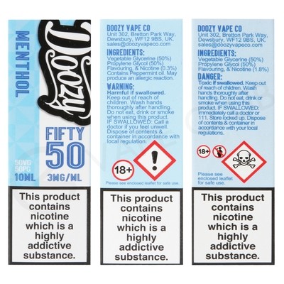 Menthol E-Liquid by Doozy Fifty 50 | 5 for £10