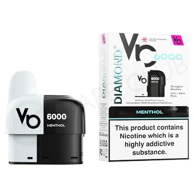 Menthol Vapes Bars Diamond 6000 Refill Pack