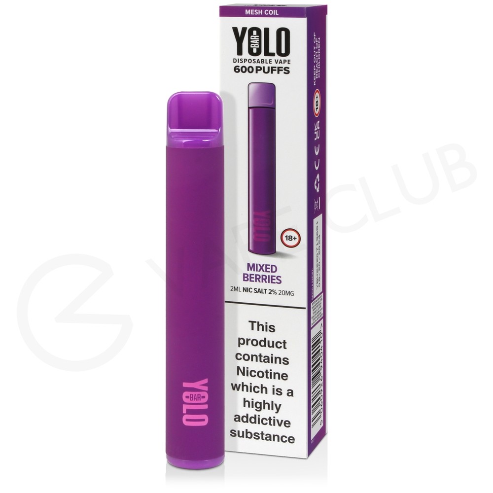 Mixed Berries Yolo Bar M600 Disposable Vape | 3 for £12