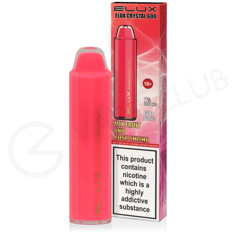 Mixed Fruit & Rose Shisha Elux Crystal 600 Disposable Vape