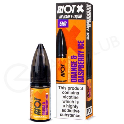 Orange &amp; Raspberry Ice Nic Salt E-Liquid by Riot X
