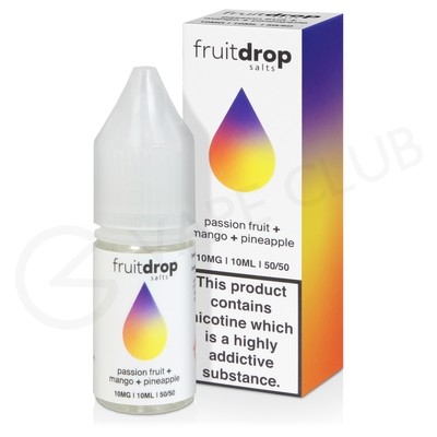 Passion Fruit Mango & Pineapple Nic Salt E-Liquid by Fruit Drop