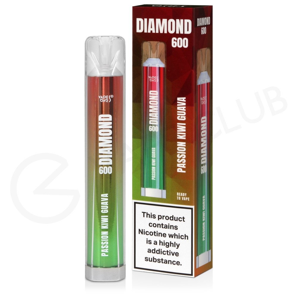 Passion Kiwi Guava Vapes Bars Diamond 600 Disposable Vape