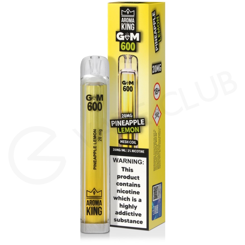 Pineapple Lemon Aroma King Gem 600 Disposable Vape