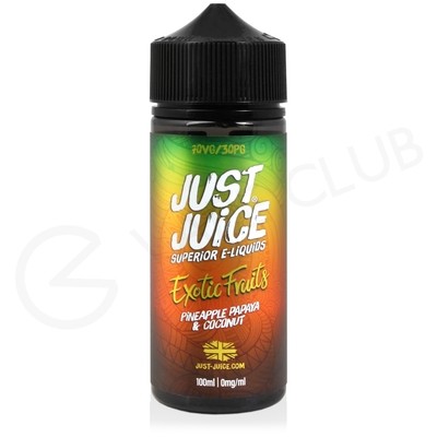 Pineapple, Papaya & Coconut Shortfill E-Liquid by Just Juice Exotic Fruits 100ml