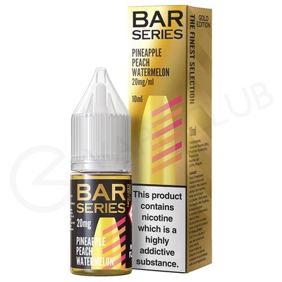 Pineapple Peach Watermelon Nic Salt E-Liquid by Bar Series Gold Edition