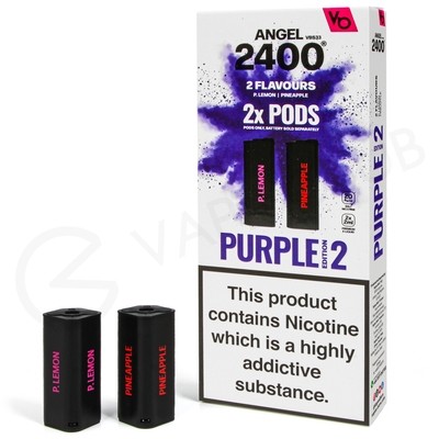 Purple Edition 2 Vapes Bars Angel 2400 Prefilled Pods