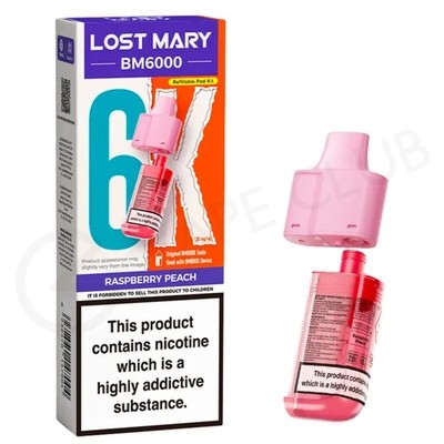 Raspberry Peach Lost Mary BM6000 Refill Pack