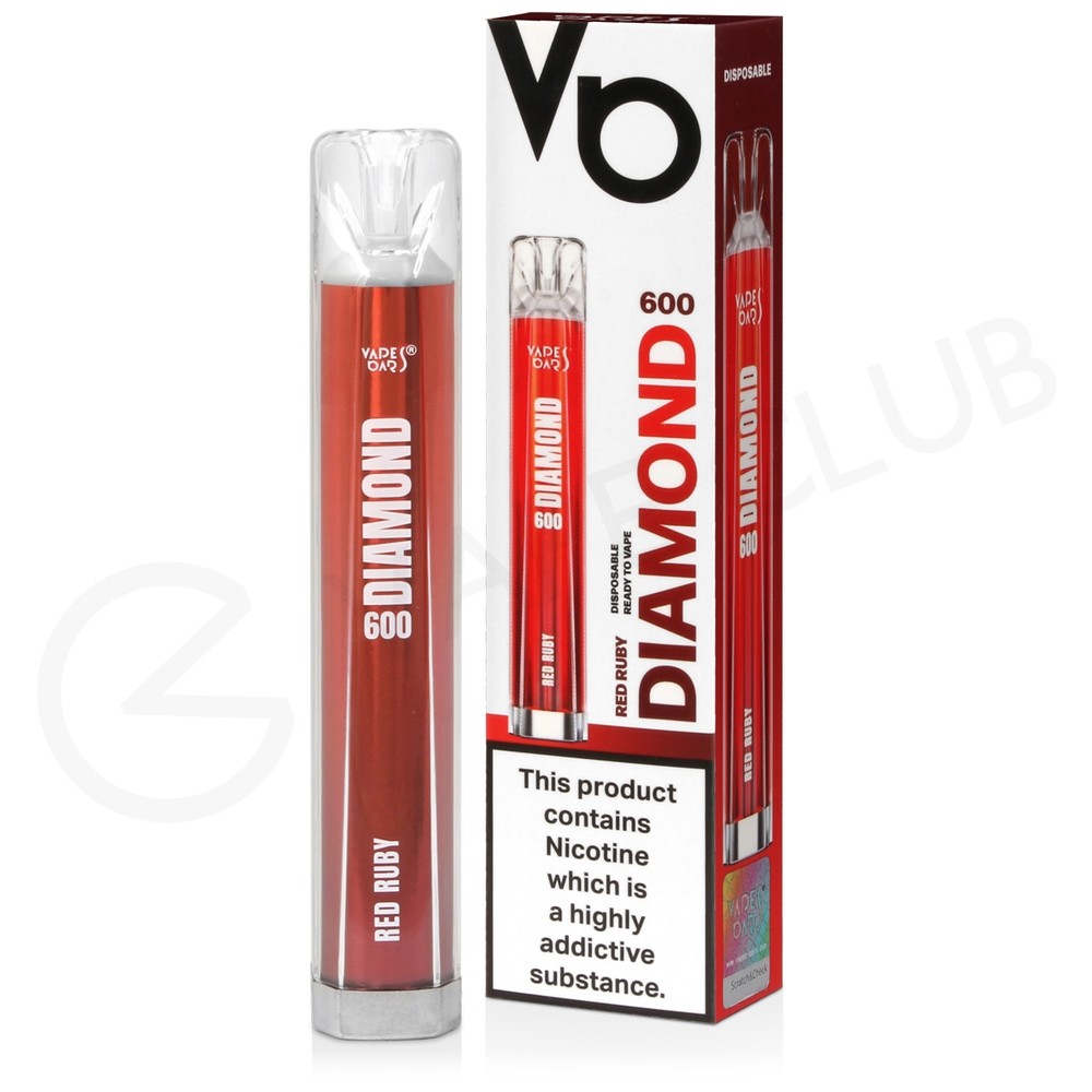 Red Ruby Vapes Bars Diamond 600 Disposable Vape