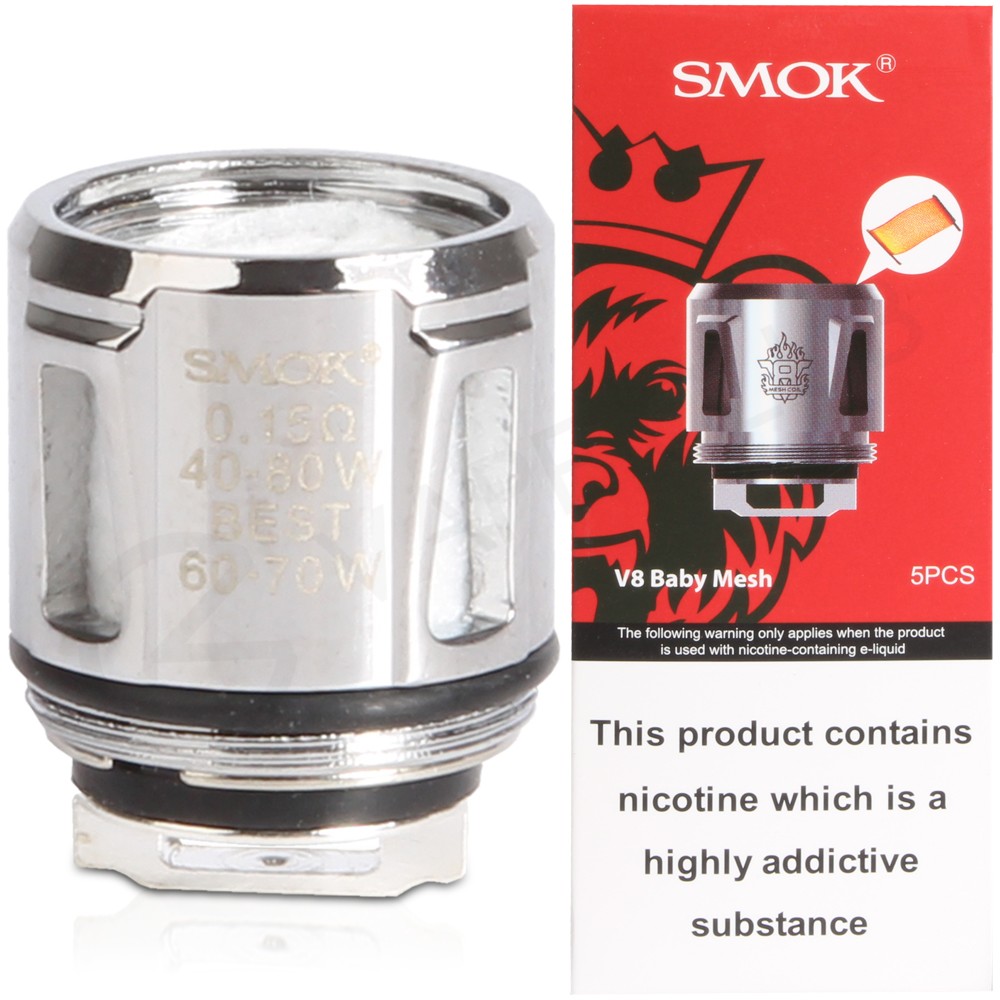 Smok V8 Baby Mesh Replacement Vape Coil Pack Of Five