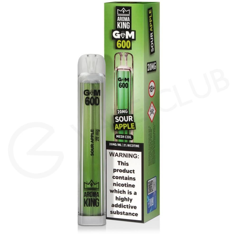 Sour Apple Aroma King Gem 600 Disposable Vape