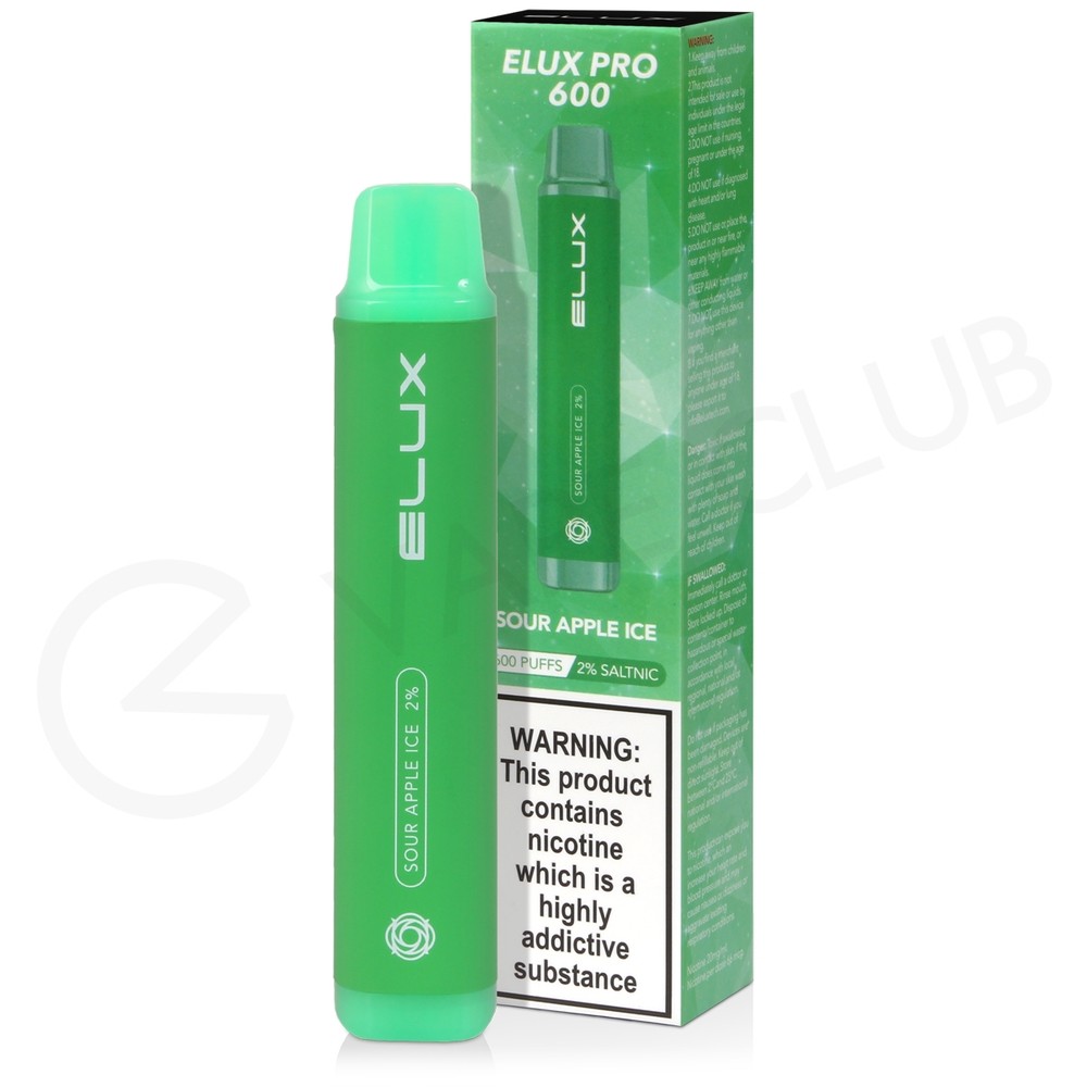 Sour Apple Ice Elux Pro 600 Disposable Vape